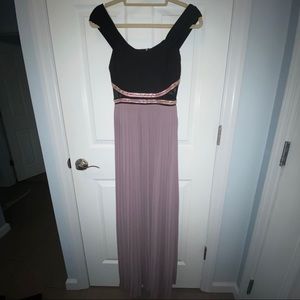 NWOT Soieblu Pleated Off-the-Shoulder Combo Gown